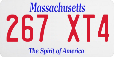 MA license plate 267XT4