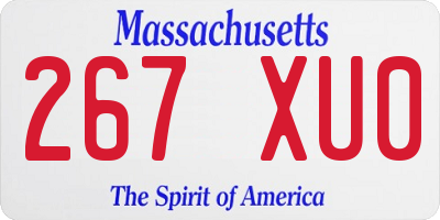 MA license plate 267XU0