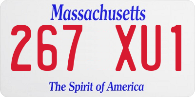 MA license plate 267XU1