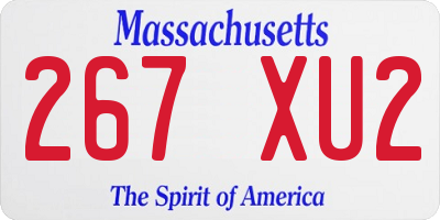 MA license plate 267XU2