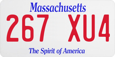 MA license plate 267XU4