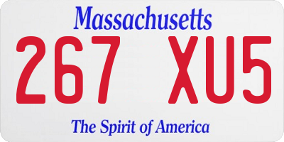 MA license plate 267XU5