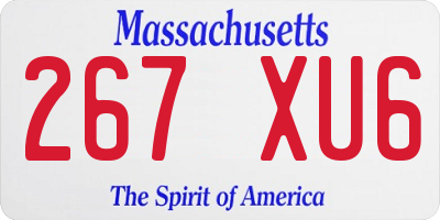MA license plate 267XU6