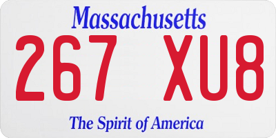 MA license plate 267XU8