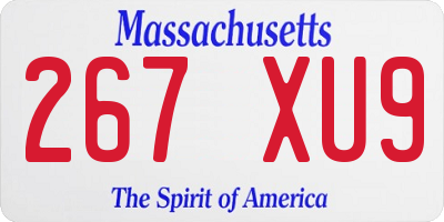 MA license plate 267XU9