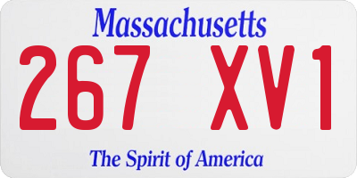 MA license plate 267XV1