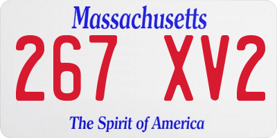 MA license plate 267XV2