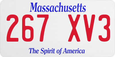 MA license plate 267XV3