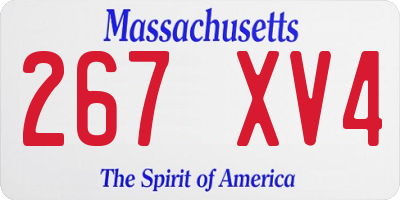 MA license plate 267XV4