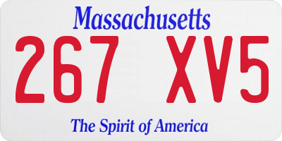 MA license plate 267XV5