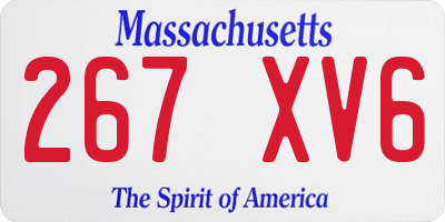 MA license plate 267XV6