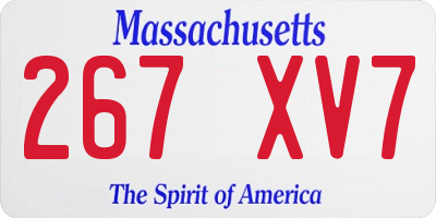 MA license plate 267XV7