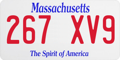 MA license plate 267XV9