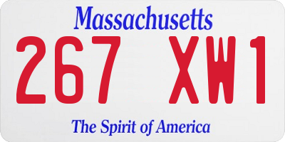 MA license plate 267XW1