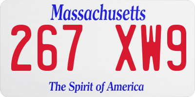MA license plate 267XW9
