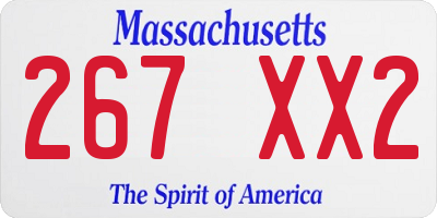 MA license plate 267XX2
