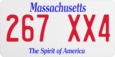 MA license plate 267XX4