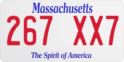 MA license plate 267XX7