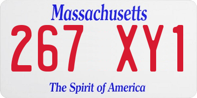 MA license plate 267XY1