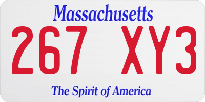 MA license plate 267XY3