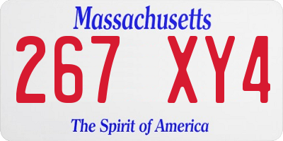 MA license plate 267XY4