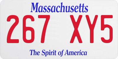 MA license plate 267XY5