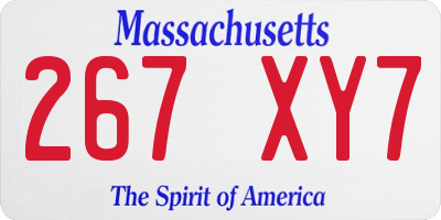 MA license plate 267XY7