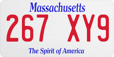 MA license plate 267XY9
