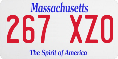 MA license plate 267XZ0