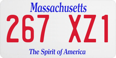 MA license plate 267XZ1