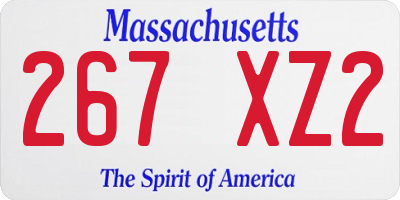 MA license plate 267XZ2