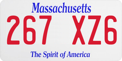MA license plate 267XZ6