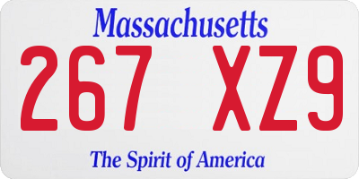 MA license plate 267XZ9