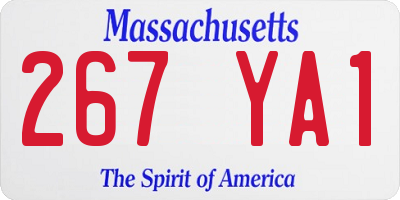 MA license plate 267YA1