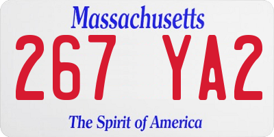 MA license plate 267YA2