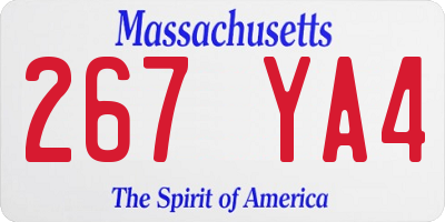 MA license plate 267YA4