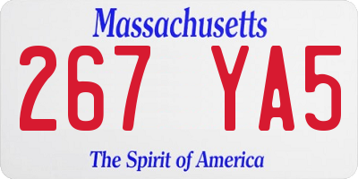 MA license plate 267YA5