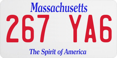 MA license plate 267YA6