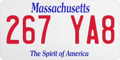 MA license plate 267YA8