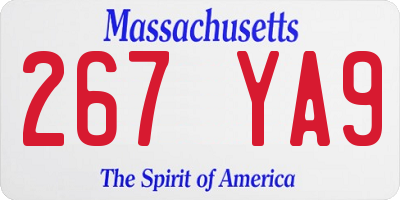 MA license plate 267YA9