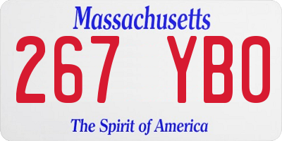 MA license plate 267YB0