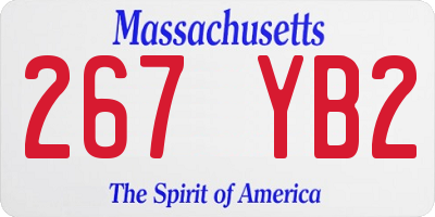 MA license plate 267YB2