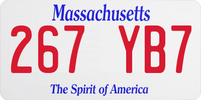 MA license plate 267YB7