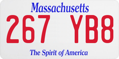 MA license plate 267YB8
