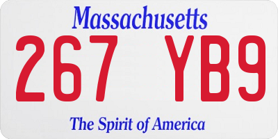 MA license plate 267YB9