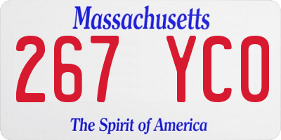 MA license plate 267YC0