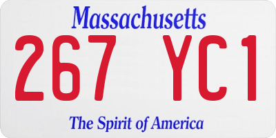 MA license plate 267YC1
