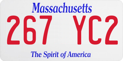 MA license plate 267YC2