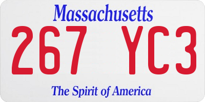 MA license plate 267YC3