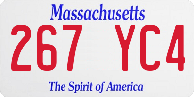 MA license plate 267YC4